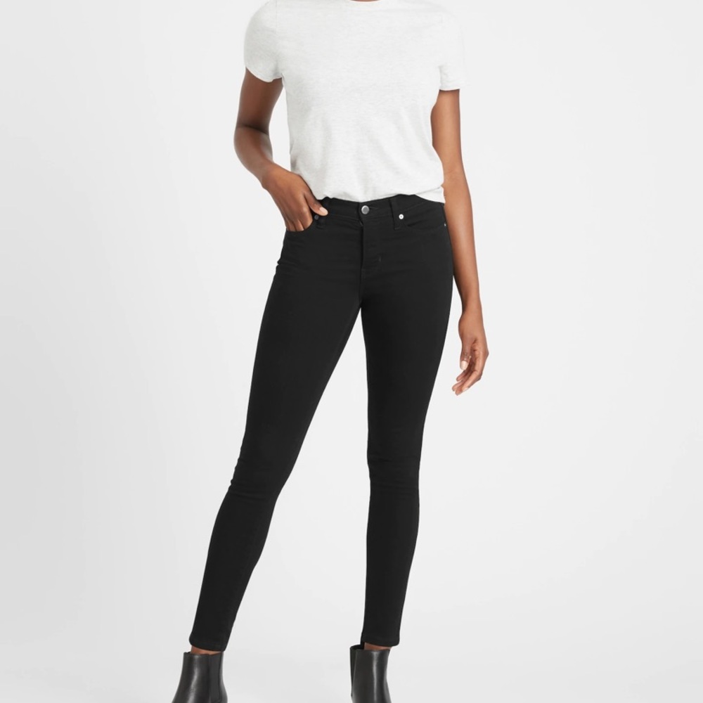 Banana republic mid ride skinny Jean black denim